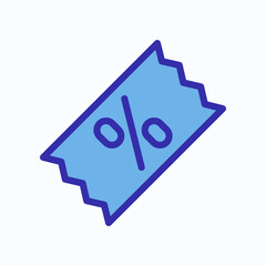 Simple Illustration of a Discount Voucher With Percentage Symbol