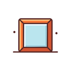 Illustration of a Brown Square Frame and Two Small Dark Circles
