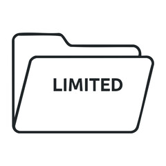 Limited folder icon graphic design for digital organization minimalist style illustration. Outline vector illustration