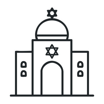 black synagogue building icon clip art preview