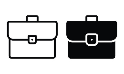 Briefcase icon with outline and glyph style.