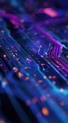 Abstract circuit board, glowing lines, vibrant colors (1)