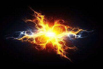 Abstract fiery explosion with swirling energy