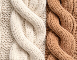 Cozy Knitted Fabric Texture Close-Up – High Resolution Wool Yarn Pattern