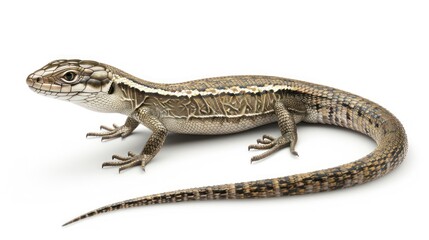 Fototapeta premium Lizard profile against white background