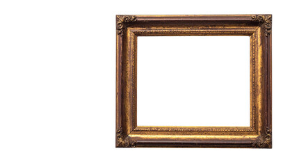 Ornate Gold and Brown Antique Picture Frame.