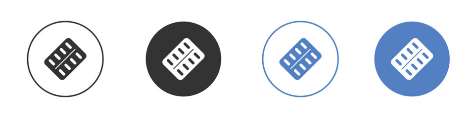 Blister drug pack icon simple minimalist Vector EPS