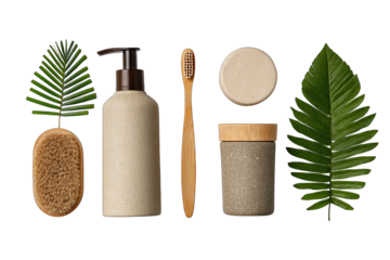 minimalist eco products isolated on white background clean lifestyle design