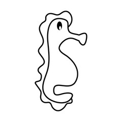 Cute hippocampus vector icon. Cute sea animals illustration sign. sea animals symbol. Sea life logo. hippocampus web icon.