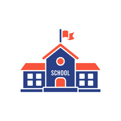 Fototapeta premium The architectural real estate concept depicts a house and a school building for learning, a symbol of real estate and education.