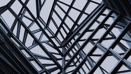 Geometric Metal Framework Creates a Modern Architectural Abstract Design