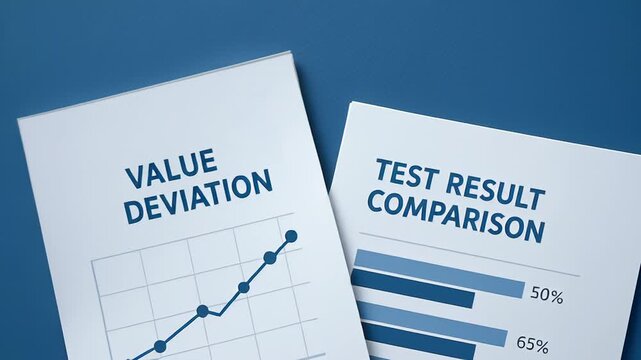 Test result comparison and value deviation charts provide clear data analysis, business report, statistics, and graph for industry performance