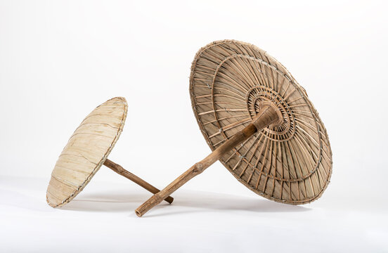 Big and small Olakkuda isolated on white background, Onam festival special Maveli umbrella image