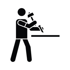 Carpenter Vector Icon which can easily modify or edit