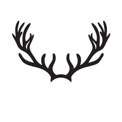 Obraz premium Vector art of black silhouette of deer antlers