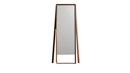 Tall, framed mirror, light wood