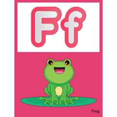 Classroom Alphabets for kids Frog Ff