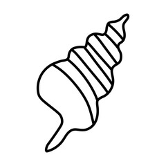 Cute shell vector icon. Cute sea animals illustration sign. sea animals symbol. Sea life logo. Shell web icon.