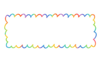 レインボー波線のカラフルフレーム素材