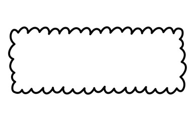 Fototapeta premium 黒い波線の線画フレーム素材