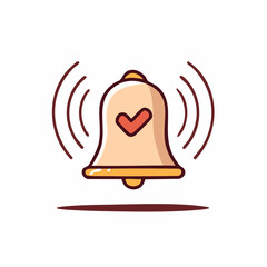 Prosta ikona wektorowa przedstawiająca dzwonek powiadomień, minimalistyczna, nowoczesna, płaska, czytelna na r&oacute;żnych tłach, dedykowana social media.