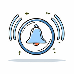 Prosta ikona wektorowa przedstawiająca dzwonek powiadomień, minimalistyczna, nowoczesna, płaska, czytelna na r&oacute;żnych tłach, dedykowana social media.