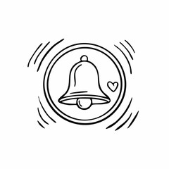 Prosta ikona wektorowa przedstawiająca dzwonek powiadomień, minimalistyczna, nowoczesna, płaska, czytelna na r&oacute;żnych tłach, dedykowana social media.