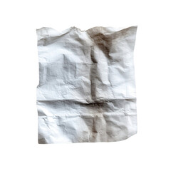 Obraz premium Crumpled White Paper With Brown Stains on Black Background