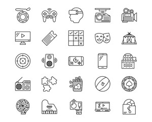 Entertainment Line Vector Icons