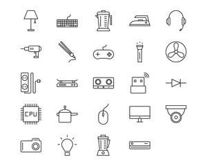 Electronic Devices Line Vector Icons