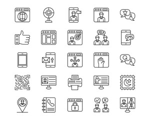 Communications Line Vector Icons