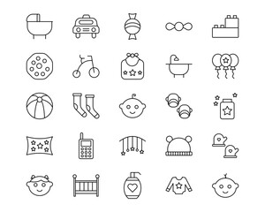 Baby Line Vector Icons