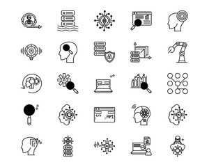 Data Analytics Line Vector Icons
