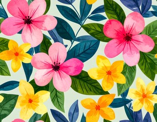Floral pattern, vibrant blossoms