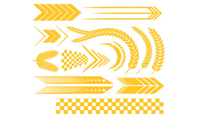 Abstract Arrow and Pattern Design Elements Vector Graphics for Direction and Movement
