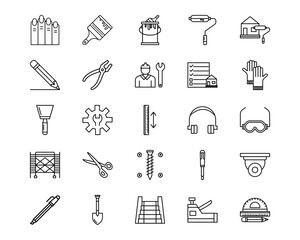 Home Improvements Line Vector Icons