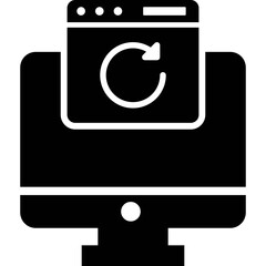 Monitor icon with web icon