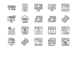 No Code Line Vector Icons