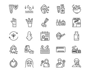 Skincare Line Vector Icons