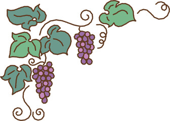 ぶどうのコーナーのあしらいのイラスト