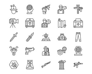 Battle Royale Line Vector Icons