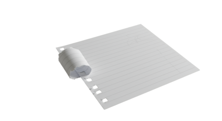 transparent, lined paper, meticulously torn with a hole punch, showing subtle illegible scribbles, on a clean light modern desk surface. Concept of strategic refinement and innovation