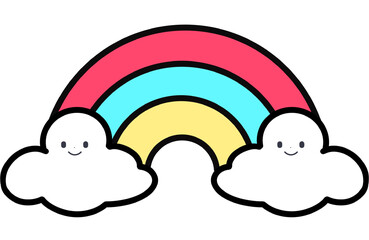 Boho Rainbow Clipart Cute Cartoon Rainbows