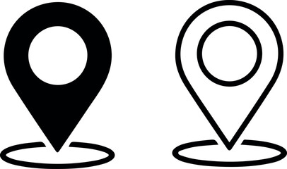 Location Pin Icons – Solid and Outline Map Markers.