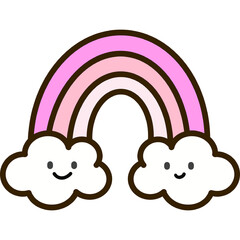 Boho Rainbow Clipart Cute Cartoon Rainbows