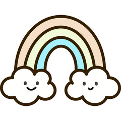 Boho Rainbow Clipart Cute Cartoon Rainbows