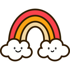 Boho Rainbow Clipart Cute Cartoon Rainbows