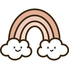 Boho Rainbow Clipart Cute Cartoon Rainbows