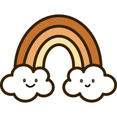 Boho Rainbow Clipart Cute Cartoon Rainbows