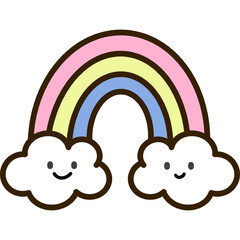 Boho Rainbow Clipart Cute Cartoon Rainbows